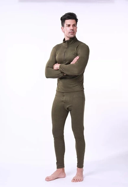 Тепла тактична термобілизна Level 2 Olive (фліс кубик), фото 1