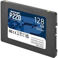 Накопичувач SSD 2.5" 128GB P220 Patriot (P220S128G25), SATA III 3D TLC NAND, R-550 Mb/s, W-480 Mb/s