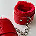 Червоні шкіряні БДСМ наручники, фото 2