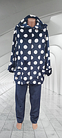Махровая женская пижама на молнии больших размеров+Норма, Женский теплый домашний костюм, махровый кос