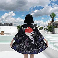 Кімоно в Японському стилі Унісекс Кардіган Black | Kimono Cardigan Cosplay