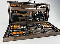 Набори шампурів, Набір шампурів у кейсі "Grill Master Кізляр" Шампури, вертіла, фото 5