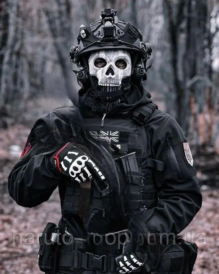 Военная тактическая маска-балаклава с черепом Гоуст Ghost из игры Call of Duty | Military Tactic ЗСУ Олива - фото 4 - id-p1935252878