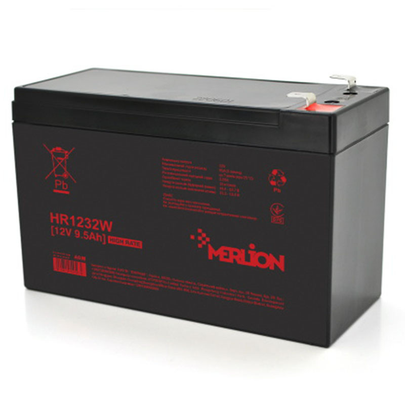 Акумуляторна батарея MERLION HR1232W, 12V 9,5Ah ( 151 х 65 х 94 (100) )Q10/420