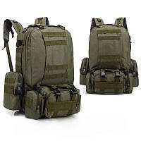 Тактический рюкзак с подсумками на 50 литров походный военный армейский рюкзак 4 в 1 с системой | Molle Olive
