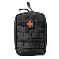Тактическая аптечка, медицинская сумка черная 21*15 см