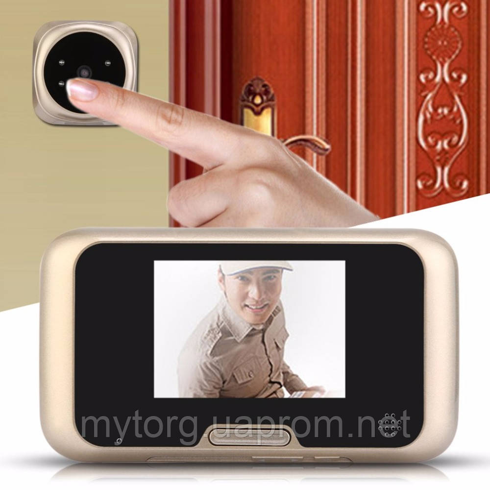 Мини домофон LESHP Vision Doorbell QR-09 Золотой - фото 5 - id-p674506755