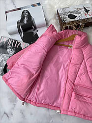 Жилетка для дівчаток дута із сумочкою Рожевий 8876 130, Shug di kai, Розовый, Для девочек, Весна Осень, 10 лет