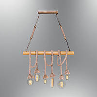 Светильник подвесной Loft [ Pendant Wood Group industrial rope +6 ]