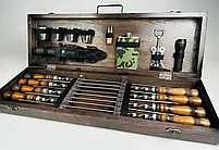 Набори шампурів, Набір шампурів у кейсі "Мілітарі" Шампури, вертіла, фото 2