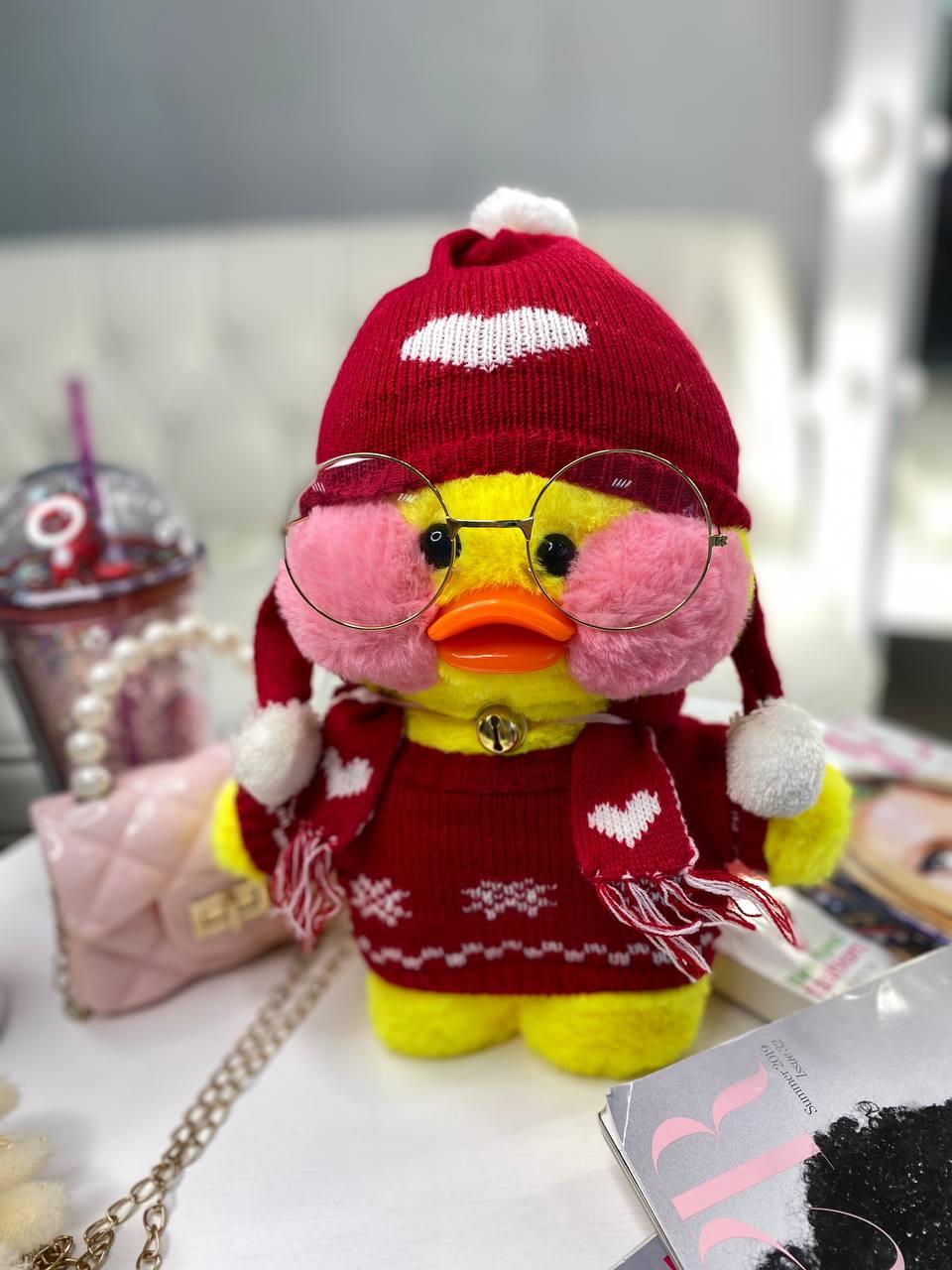 Іграшка "Lalafanfan" з одягом (кофта, шапка, шарф + окуляри) Жовта 9024 218, Bambini, Жовтий, Унісекс