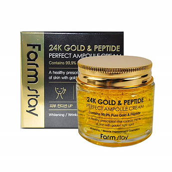 Антивіковий крем з золотом і пептидами FarmStay 24K Gold & Peptide Perfect Ampoule Cream 80 мл