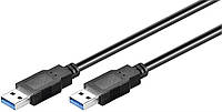 Кабель пристроїв Goobay USB3.0 A M M 1.0m AWG28 3xShielded D5.5mm Gold Cu чорний (75.09.5717 FG, код: 7453936