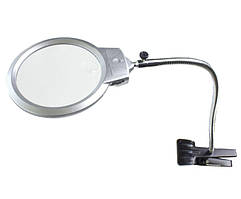 Лупа з підсвіткою настільна на прищіпці 15120-C