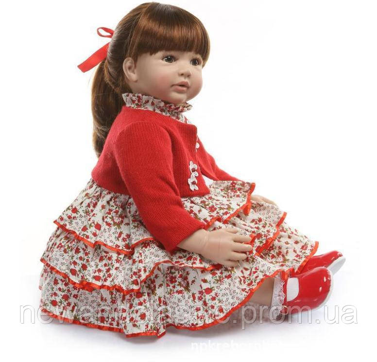 Силиконовая Коллекционная Кукла Реборн Reborn Девочка Катюша ( Виниловая Кукла ) Высота 60 см - фото 5 - id-p1935310839