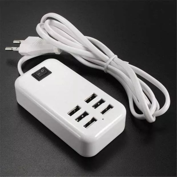 Адаптер блок живлення USB на 6 портів зарядний пристрій 6 а 5 вольтів