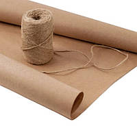 Крафтовая бумага для упаковки в рулоне 0.62*50м, плотность 90 г/м2 (КRаft-062/50-90-2) Колви