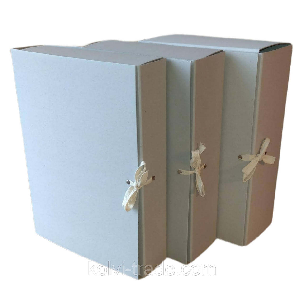Папка бокс з палітурного картону на зав'язках, формату А4, корінець 100мм (P/В-А-А4-100-4) Колві, фото 1