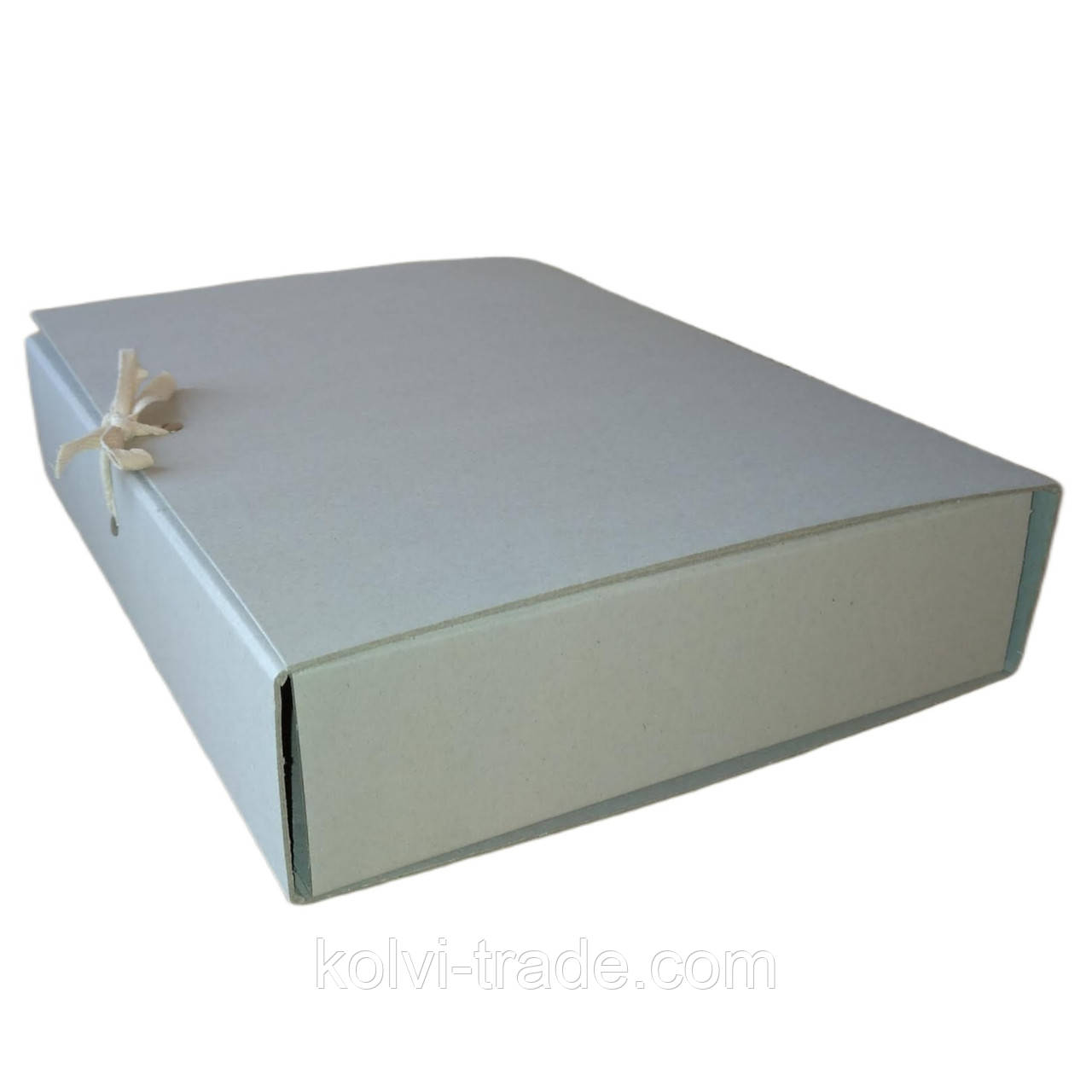 Картонна папка бокс А4 без титульної сторінки на зав'язках, корінець 80 мм (P/В-А-А4-80-3) Колві