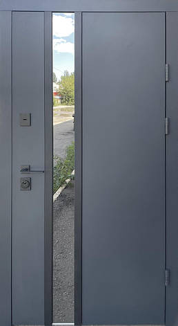 Двері вуличні Qdoors серія СТРІТ з ТЕРМОРОЗРИВОМ модель НОРД чорна, фото 1
