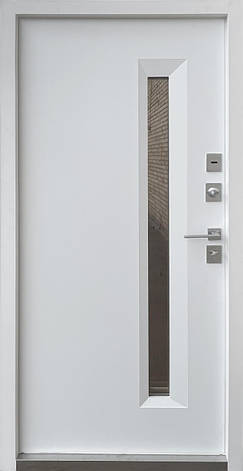 Двері вуличні Qdoors серія СТРІТ з ТЕРМОРОЗРИВОМ модель НОРД хром, фото 3