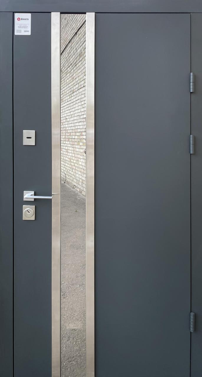 Двері вуличні Qdoors серія СТРІТ з ТЕРМОРОЗРИВОМ модель НОРД хром