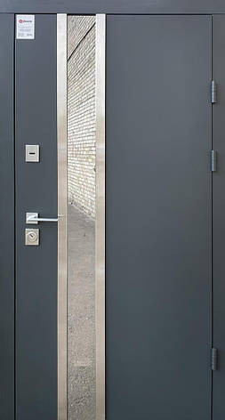 Двері вуличні Qdoors серія СТРІТ з ТЕРМОРОЗРИВОМ модель НОРД хром, фото 1
