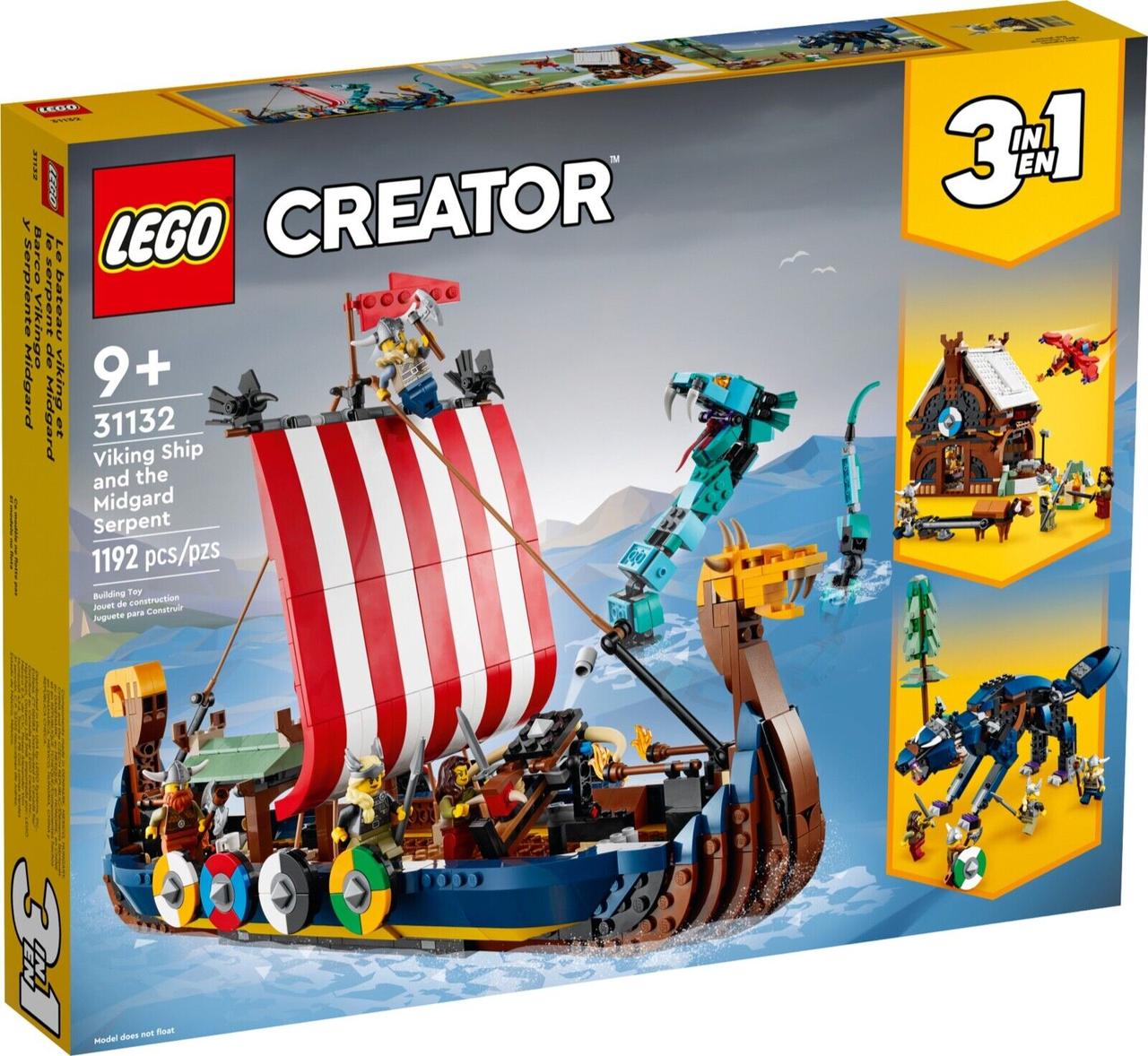 Lego Creator Корабель вікінгів та Мідгардський змій 31132, фото 1