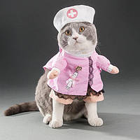 Костюм медсестры для кошки размер L, Костюм для домашних животных Медсестра, Костюмы для маленьких собак