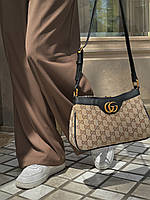 Gucci Aphrodite Shoulder Bag Brown Black Textile 26*16*8