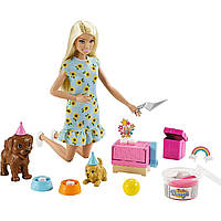 Уценка Игровой набор кукла Барби Вечеринка для щенков Barbie and Puppy Party GXV75