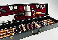 Набори шампурів, Набір шампурів у шкіряному кейсі "VIP 6" Шампури, вертіла, фото 2