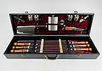 Набори шампурів, Набір шампурів у шкіряному кейсі "VIP 6" Шампури, вертіла, фото 3