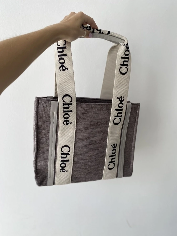 Chloe woody tote grey 32*26