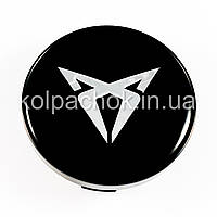 Колпачок на диски Cupra черный/хром лого (56-60мм)
