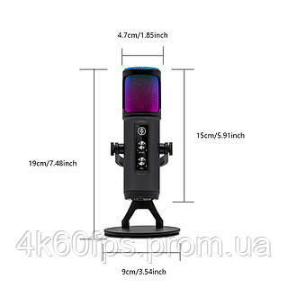 Конденсаторный USB-микрофон ZX-776 RGB с подсветкой, цена