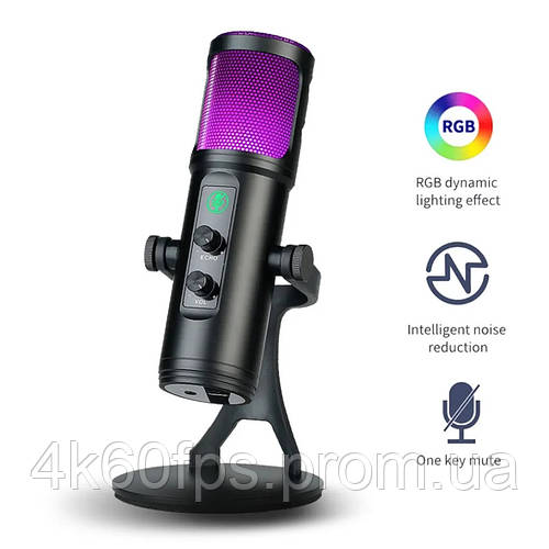 mic☺︎︎ Конденсаторный USB-микрофон ZX-776 RGB с подсветкой, цена