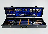 Набори шампурів, Набір шампурів у шкіряному кейсі VIP 7 Шампури, вертіла, фото 6