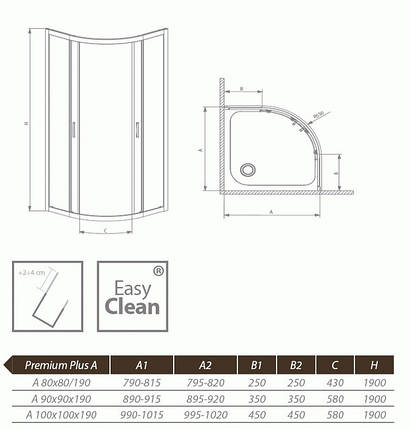 Душова кабіна Radaway Premium Plus A 1000х1000х1900 (30423-01-01N), фото 2
