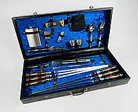 Набори шампурів, Набір шампурів у шкіряному кейсі VIP 8 Шампури, вертіла, фото 3