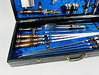 Набори шампурів, Набір шампурів у шкіряному кейсі VIP 8 Шампури, вертіла, фото 5