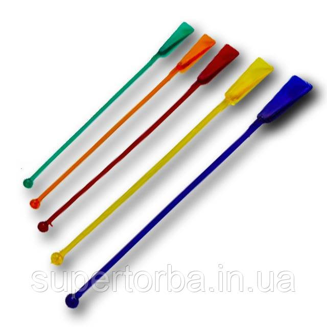 Мішалка для напоїв пластикова "Весло" довжина 20см Юніта (наконечник плоский круг) 100 шт/уп., фото 1
