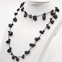 Буси Чорний Агат Галтовка 12х9х5 мм 45 см