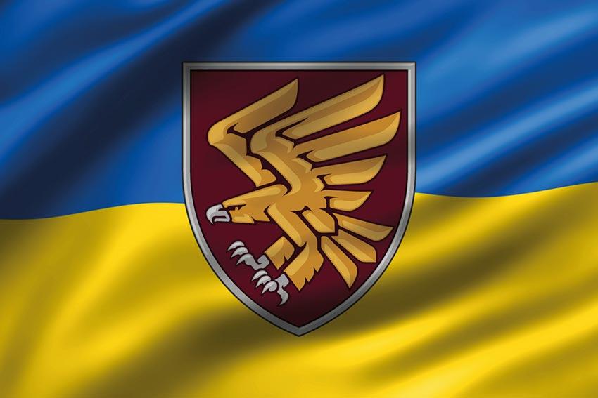 Прапор 95 ОДШБр ДШВ ЗСУ 3D синьо-жовтий