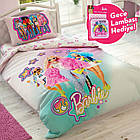 Дитячий і підлітковий комплект TAC Ранфорс простирадло на гумці Barbie Extra Lamba