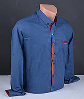 Мужская рубашка G-port с узором синяя Турция 1145