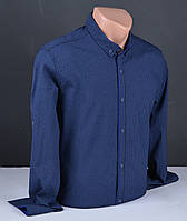 Мужская рубашка G-port с узором синяя Турция 1146