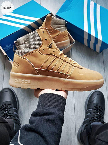 Зимние кожаные мужские кроссовки Adidas, мужские теплые кроссовки ...