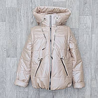 Демисезонная куртка -жилетка на девочку, для детей и подростков, модная подростковая курточка на осень -молоко