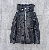 Демісезонна куртка-жилетка 2в1 на дівчинку для дітей та підлітків - весна осінь, чорна весняна дитяча і підліткова демі курточка